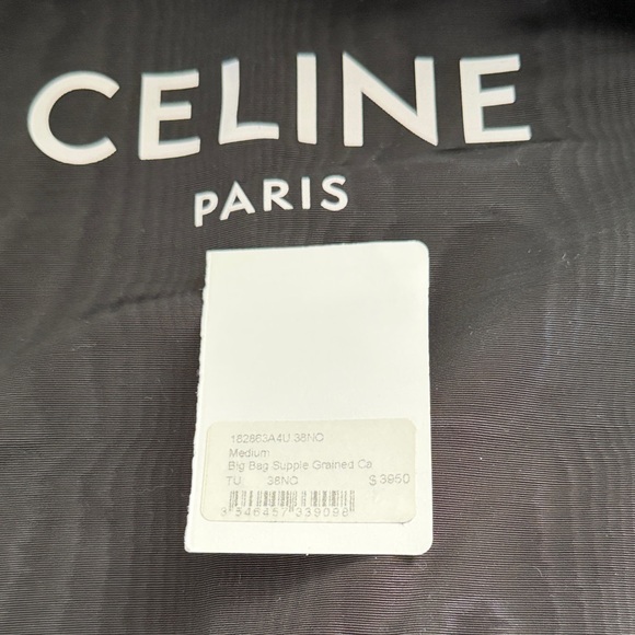 🆕 new Celine Black Leather Tote Bag designer supple calf leather medium big bag - Picture 7 of 9